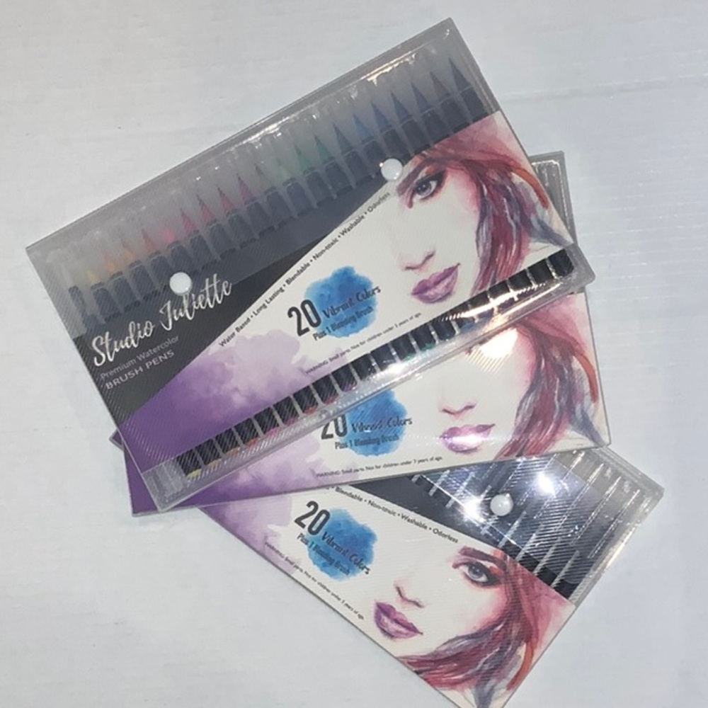 Bundle of 3 sets - NIB Studio Juliette Watercolor Brush Pens - 20 Colors